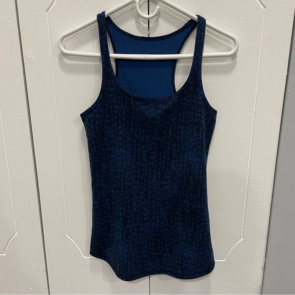 Lululemon Limited Edition Blue Flower Print Tank Top